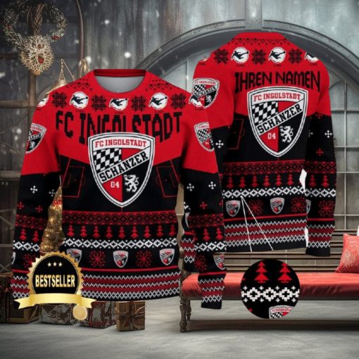 Custom Name FC Ingolstadt Ugly Christmas Sweater New Logo Gift For Men And Women Fans