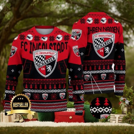 Custom Name FC Ingolstadt Ugly Christmas Sweater New Logo Gift For Men And Women Fans
