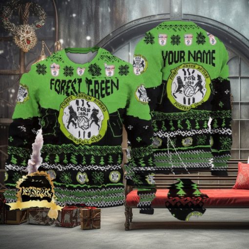 Custom Name Forest Green Ugly Christmas Sweater New Logo Gift For Men And Women Fans