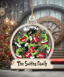 Custom Name Grinch Hand Dr Seuss Reward Jar Ornament, Personalized The Grinch Who Stole Christmas Shake Ornament, Xmas Tree Home Decor