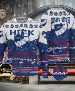 Custom Name HIFK Ugly Christmas Sweater New Logo Gift For Men And Women Fans