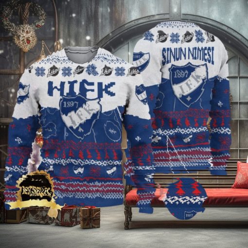 Custom Name HIFK Ugly Christmas Sweater New Logo Gift For Men And Women Fans