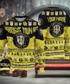 Custom Name Harrogate Town AFC Ugly Christmas Sweater New Logo Gift For Men And Women Fans