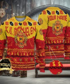 Custom Name KV Mechelen Ugly Christmas Sweater New Logo Gift For Men And Women Fans