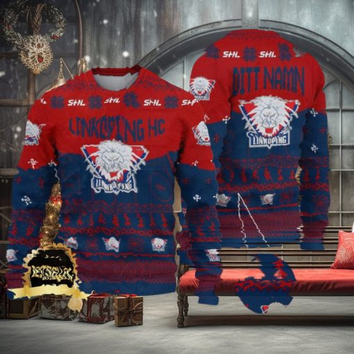 Custom Name Linkoping HC Ugly Christmas Sweater New Logo Gift For Men And Women Fans