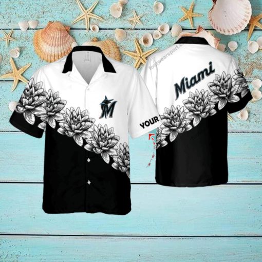 Custom Name MLB Miami Marlins Cruise New 3D Hawaiian Shirt Flower Gift For Fans