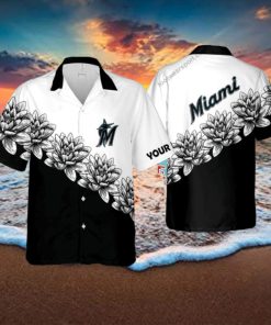 Custom Name MLB Miami Marlins Cruise New 3D Hawaiian Shirt Flower Gift For Fans