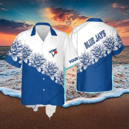 Custom Name MLB Toronto Blue Jays Latest AOP Hawaiian Shirt Flower Men And Women Gift