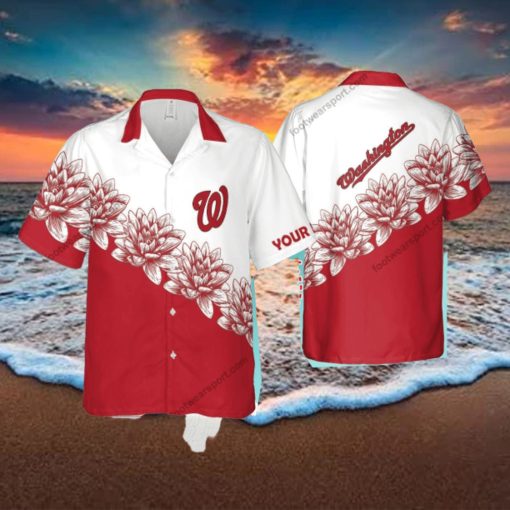 Custom Name MLB Washington Nationals New New 3D Hawaiian Shirt Flower For Summer