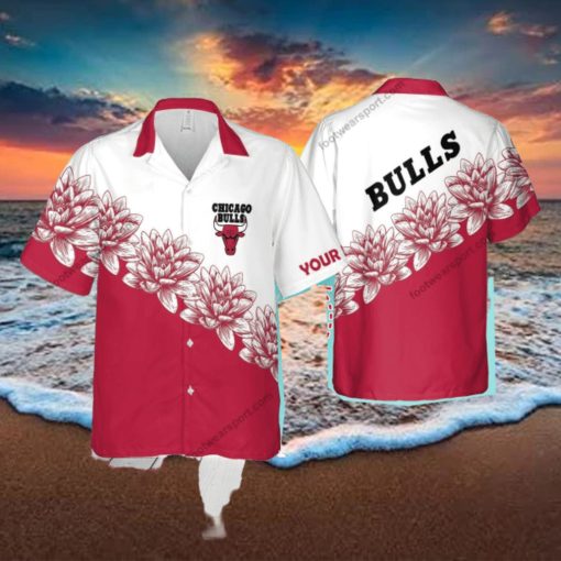 Custom Name NBA Chicago Bulls Unique 3D Hawaiian Shirt Flower Gift For Fans