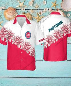 Custom Name NBA Detroit Pistons Top New AOP Hawaiian Shirt Flower Gift For Fans