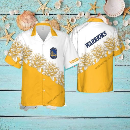 Custom Name NBA Golden State Warriors Best Logo 3D Hawaiian Shirt Flower For Men And Women