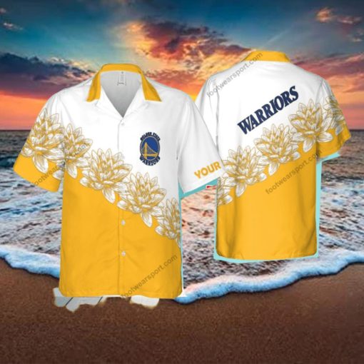 Custom Name NBA Golden State Warriors Best Logo 3D Hawaiian Shirt Flower For Men And Women