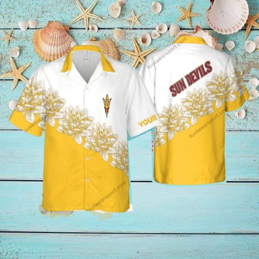 Custom Name NCAA Arizona State Sun Devils Paradise 3D Hawaiian Shirt Flower Men And Women Gift