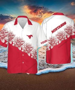 Custom Name NCAA SMU Mustangs Islander 3D Hawaiian Shirt Flower Gift For Fans
