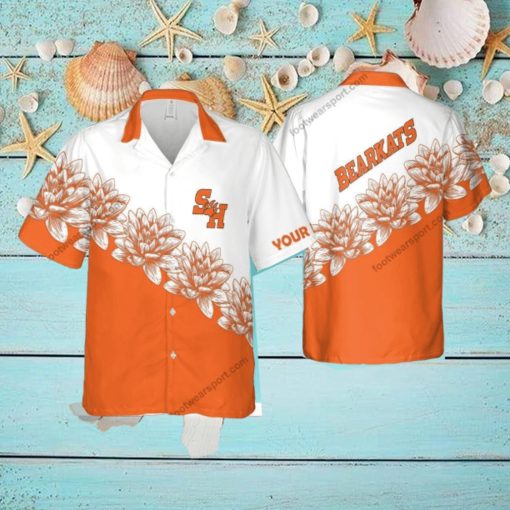 Custom Name NCAA Sam Houston Bearkats Vacation Wear Beach Hawaiian Shirt Flower For Men And Women