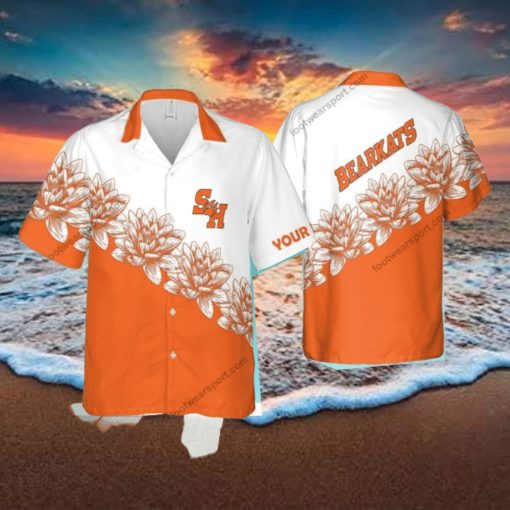 Custom Name NCAA Sam Houston Bearkats Vacation Wear Beach Hawaiian Shirt Flower For Men And Women