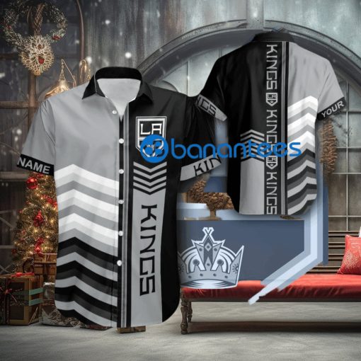 Custom Name NHL Los Angeles Kings Resort Logo AOP Hawaiian Shirt For Men And Women