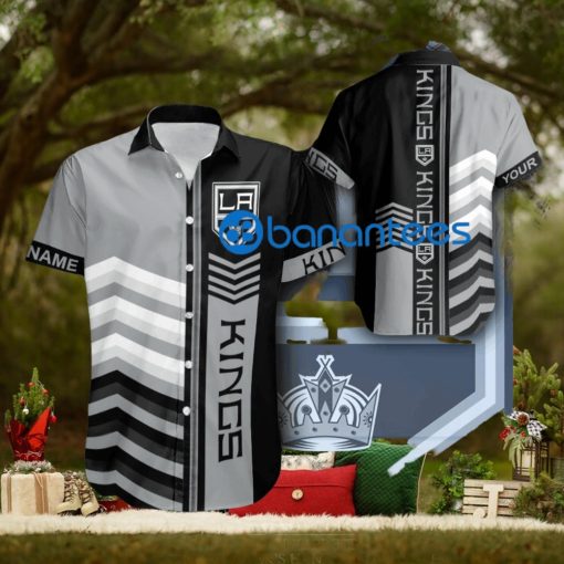 Custom Name NHL Los Angeles Kings Resort Logo AOP Hawaiian Shirt For Men And Women