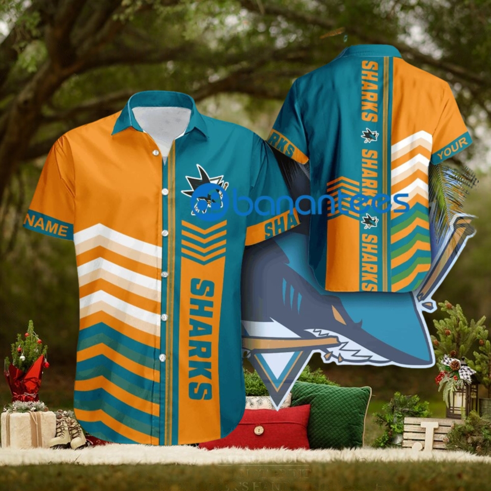 Custom Name NHL San Jose Sharks Retro New AOP Hawaiian Shirt For Summer Custom Name NHL San Jose Sharks Retro New AOP Hawaiian Shirt For Summer