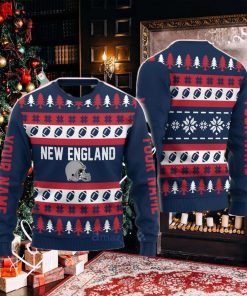 Custom Name New England Christmas Gift Ugly Christmas Sweater