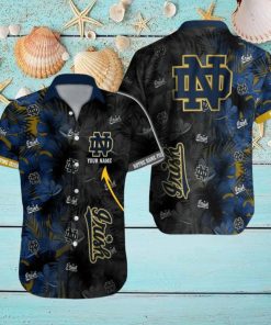 Custom Name Notre Dame Fighting Irish NCAA Pacific Logo AOP Hawaiian Shirt For Summer