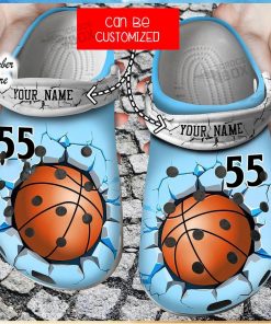 Custom Name Number Basketball Crocs Blue