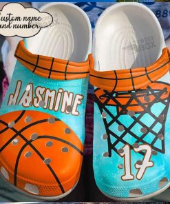 Custom Name Number Basketball Girl Crocs