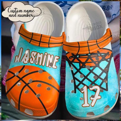 Custom Name Number Basketball Girl Crocs