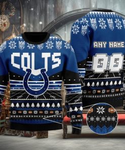 Custom Name Number Nfl Indianapolis Colts Rugby Stadium Ugly Christmas Sweater