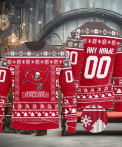 Custom Name Number Nfl Logo Tampa Bay Buccaneers Ugly Christmas Sweaters