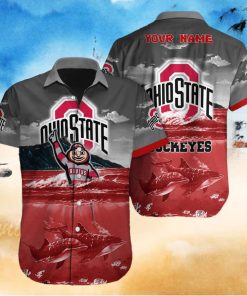Custom Name Ohio State Buckeyes NCAA Logo Dolphin Beach Funny Hawaiian Shirt