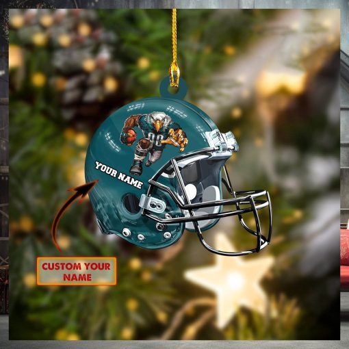 Custom Name Philadelphia Eagle NFL Christmas Ornament