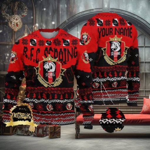 Custom Name RFC Seraing Ugly Christmas Sweater New Logo Gift For Men And Women Fans