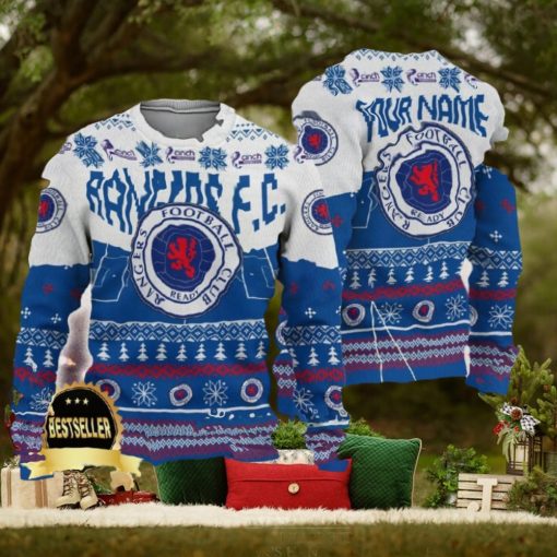 Custom Name Rangers FC Ugly Christmas Sweater New Logo Gift For Men And Women Fans