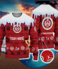 Custom Name SV Wehen Wiesbaden Ugly Christmas 3D Sweater Gift Holidays