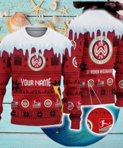 Custom Name SV Wehen Wiesbaden Ugly Christmas 3D Sweater Gift Holidays
