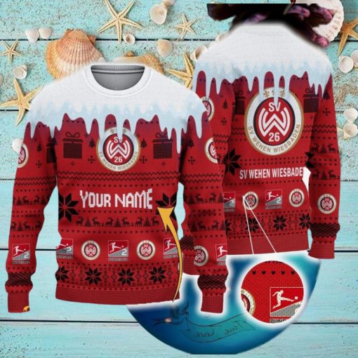 Custom Name SV Wehen Wiesbaden Ugly Christmas 3D Sweater Gift Holidays