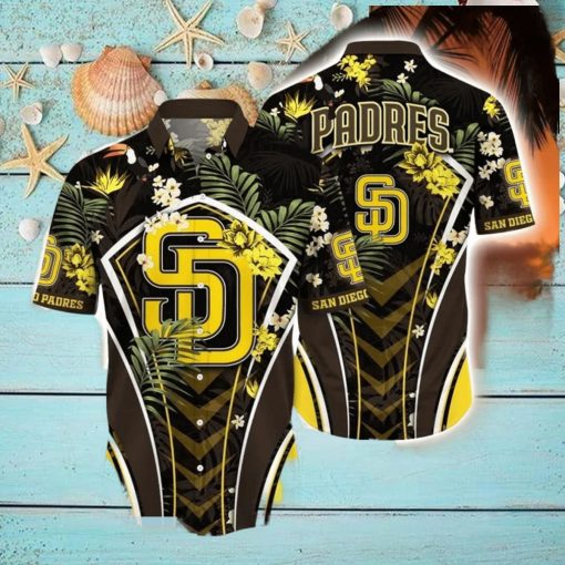 Custom Name San Diego Padres Mlb Flower Hawaii Shirt For Fans TxSCbLNX2