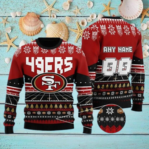 Custom Name San Francisco 49ers Ugly Christmas Sweater