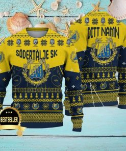 Custom Name Södertälje SK Ugly Christmas Sweater New Logo Gift For Men And Women Fans