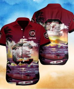 Custom Name South Carolina Gamecocks NCAA Print Beach Hawaiian Shirt