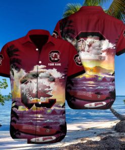Custom Name South Carolina Gamecocks NCAA Print Beach Hawaiian Shirt