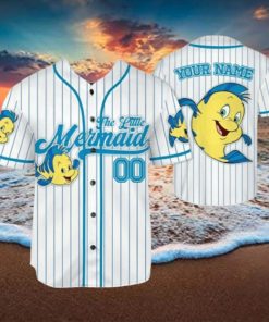 Custom Name The Little Mermaid Flounder Baseball Jersey