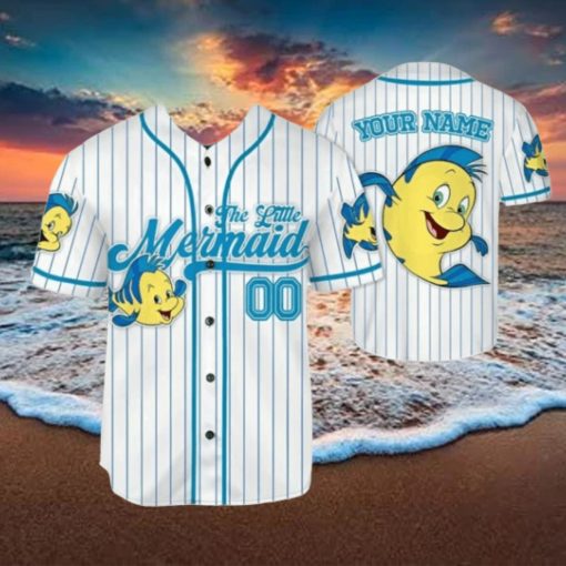 Custom Name The Little Mermaid Flounder Baseball Jersey