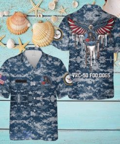 Custom Name US Navy VRC 50 Foo Dogs Hawaiian Shirt Summer Vacation Button Shirt