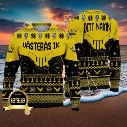 Custom Name VIK Västerås HK Ugly Christmas Sweater New Logo Gift For Men And Women Fans