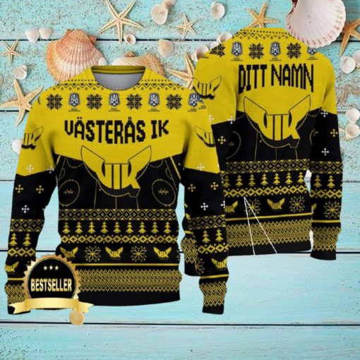 Custom Name VIK Västerås HK Ugly Christmas Sweater New Logo Gift For Men And Women Fans