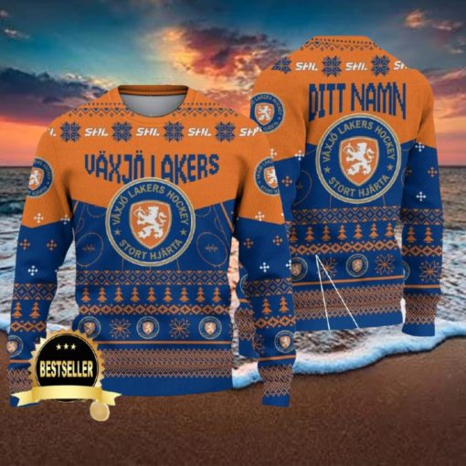 Custom Name Vaxjo Lakers Ugly Christmas Sweater New Logo Gift For Men And Women Fans