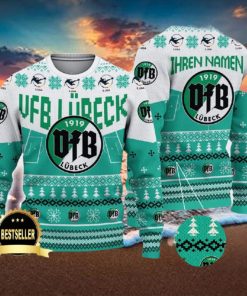 Custom Name VfB Lübeck Ugly Christmas Sweater New Logo Gift For Men And Women Fans